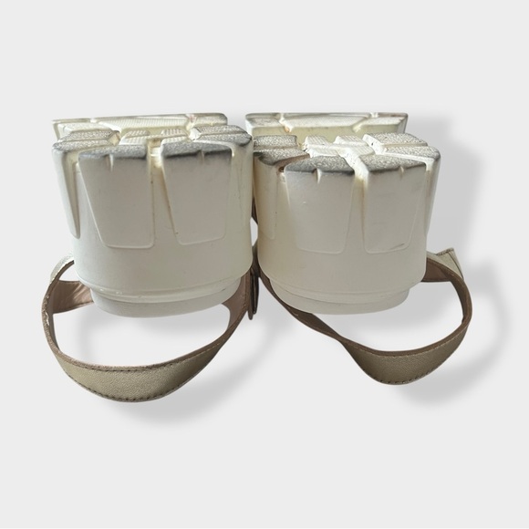 Anthro Silent D Freda Fisherman Sandals Gold Leather Chunky Lugs Platform Shoes - Picture 8 of 12